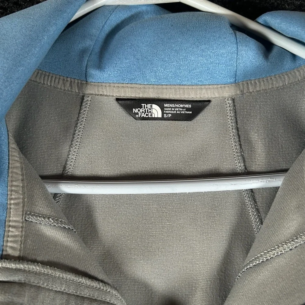 The North Face Mens S Hooded Full Zip‎ Jacket Navy Gray Athleisure Outdoor